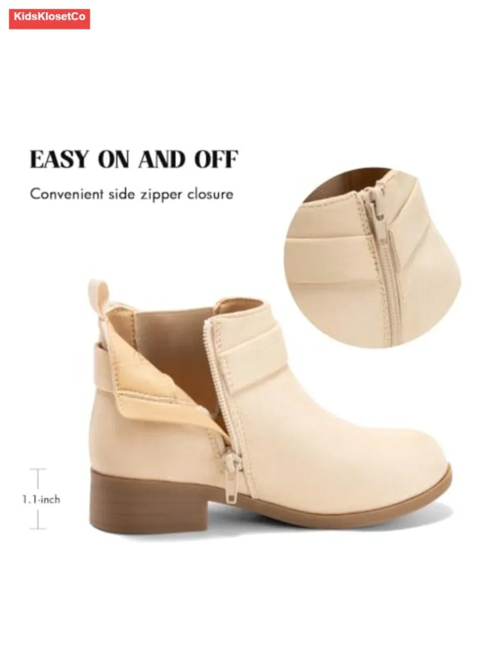 Girls Ankle Boots Faux Suede Bow Chunky Low Heel Zipper Toddler Booties